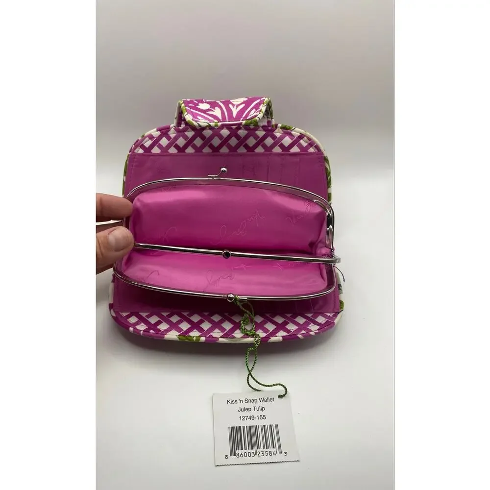 Vera Bradley Kiss 'n Snap Wallet Julep Tulip NWT Retired Floral Kisslock Clutch